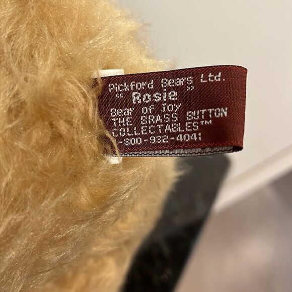 1997 Brass Button Bear Rosie The Bear of Joy. Pickford Bears Ltd - Picture 8 of 9